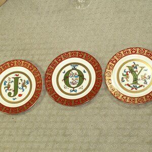 Home Interiors "JOY" Holiday Christmas plates #56077